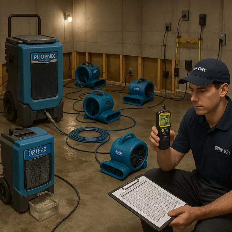 Structural Drying and Dehumidification process in Saline County, IL
